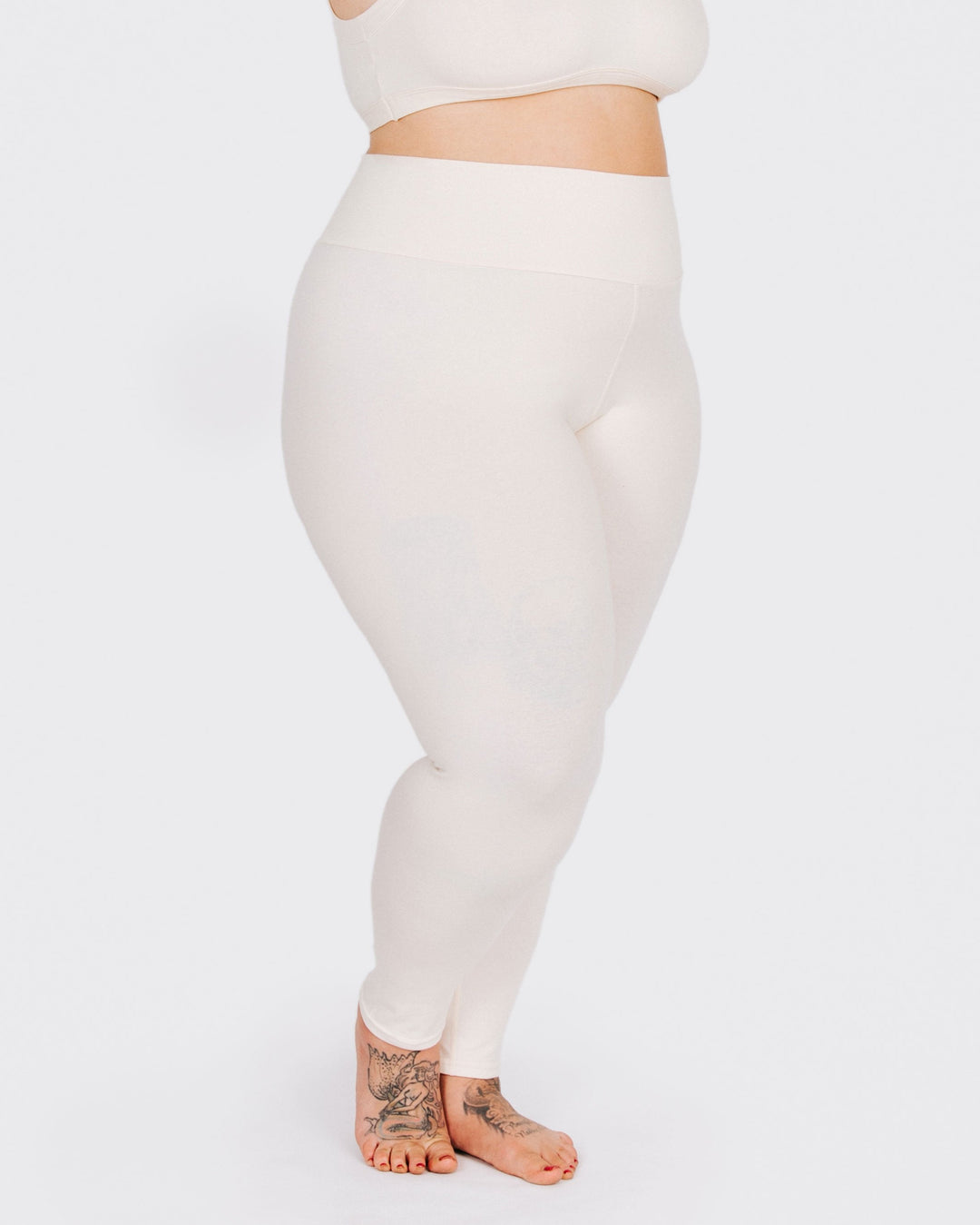 High Rise Ankle Leggings Plain Vanilla