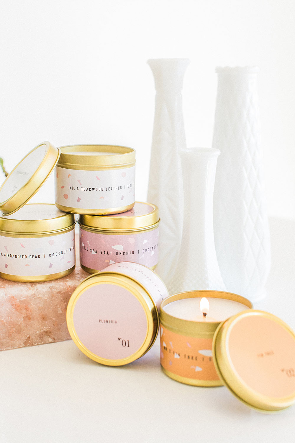 Plumeria Gold Tin Candle