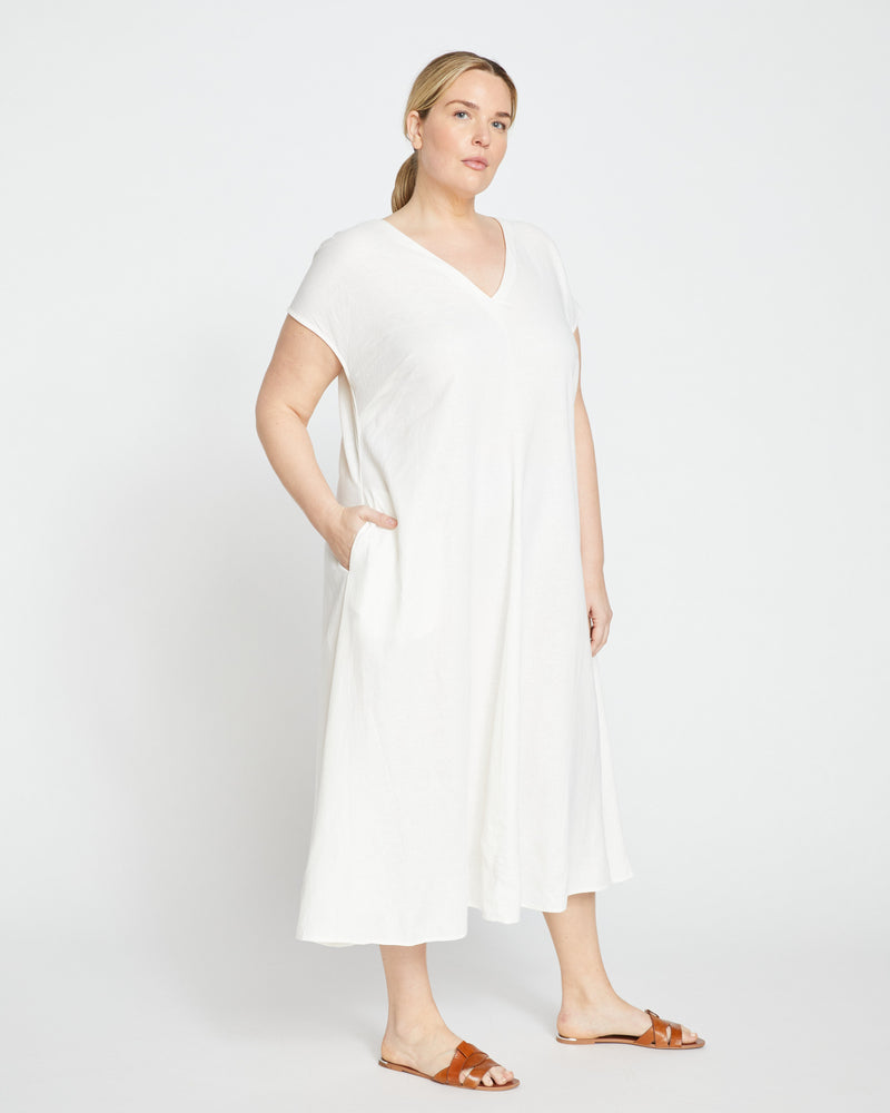 Louvre Bow Back Linen Dress - White