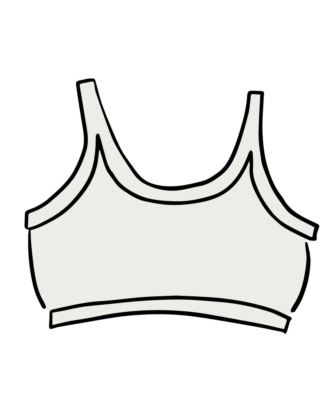 Longline Bra Plain Vanilla