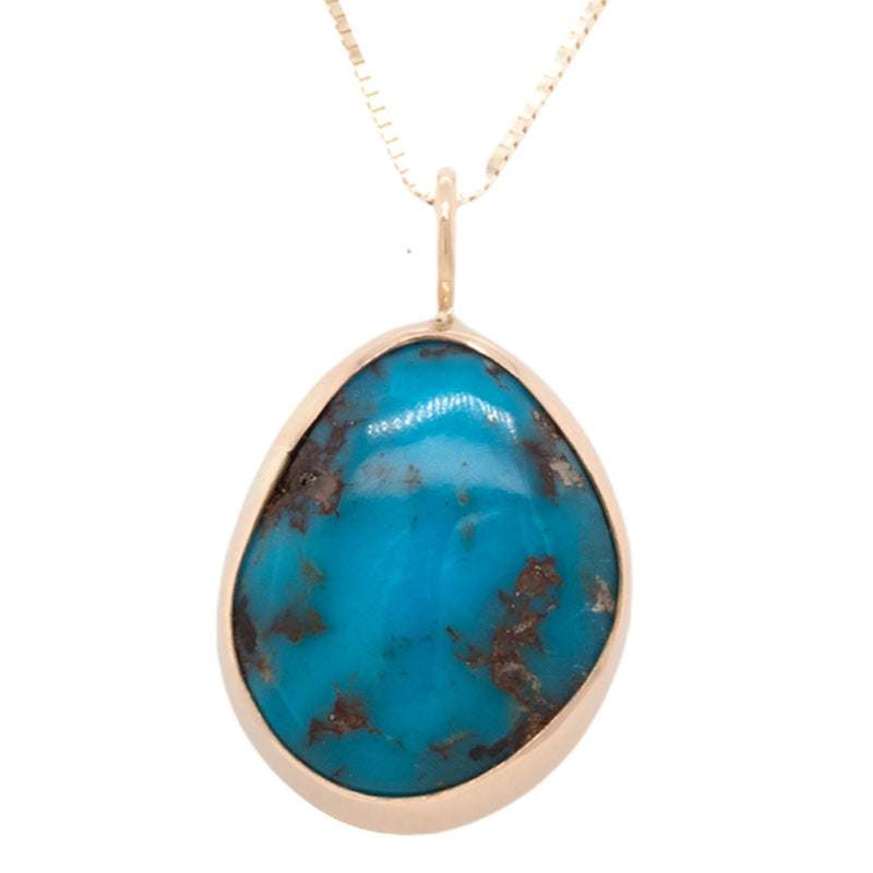 Morenci Turquoise Pyrite Dew Drop Necklace