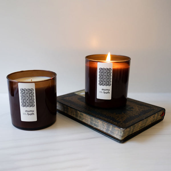 Luxe Natural Scented Candle in Amber Jar