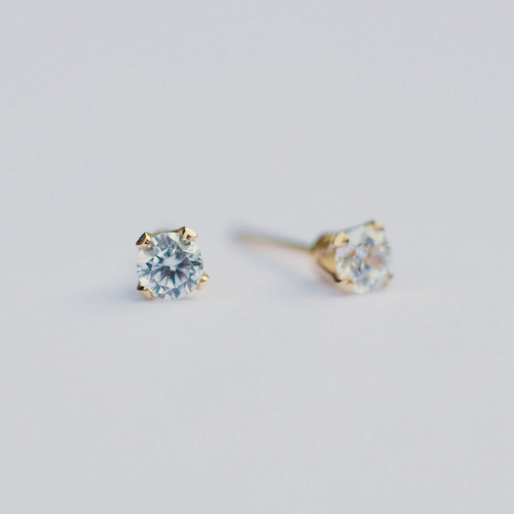 Dainty Gem Studs - Clear