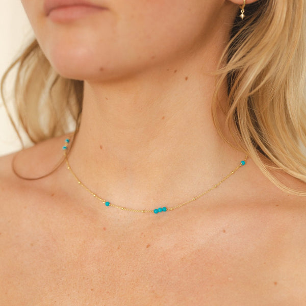 Maya Turquoise Ball Chain Necklace