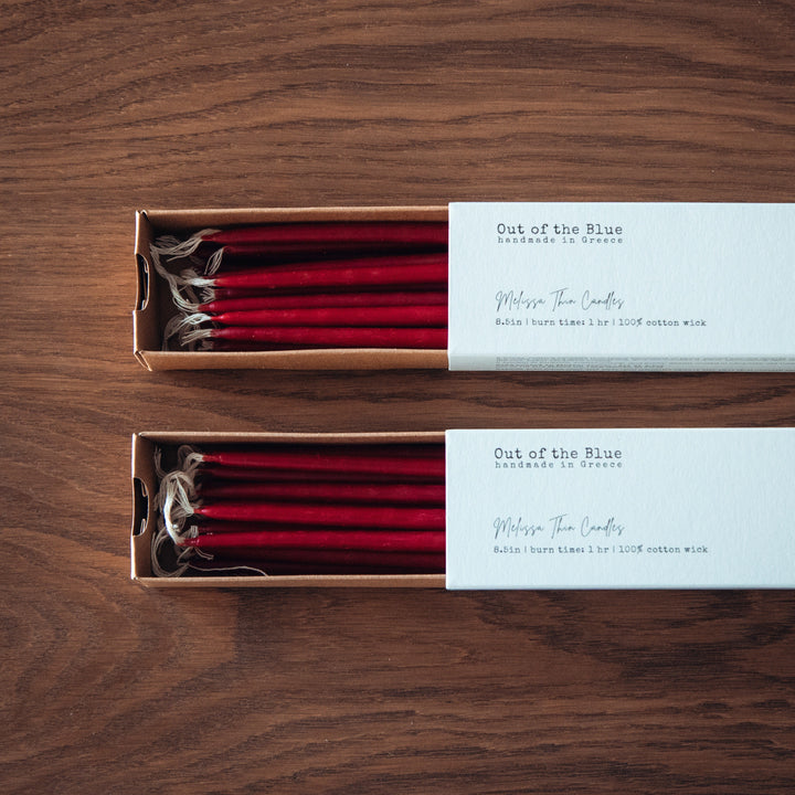 Melissa Beeswax Thin Tapers - Set of 15