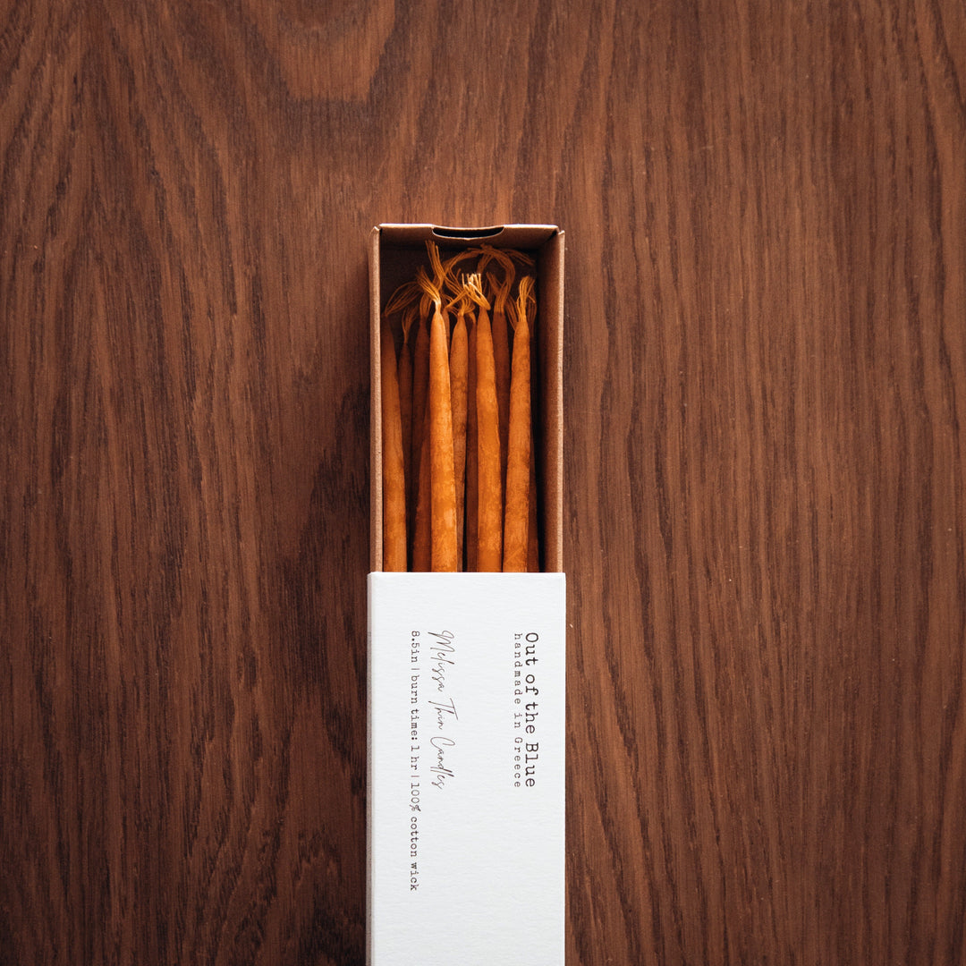 Melissa Beeswax Thin Tapers - Set of 15