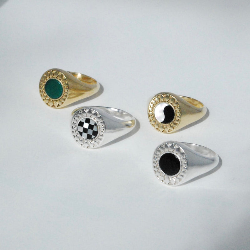 Diamond Burst Inlay Ring (5 stone options)