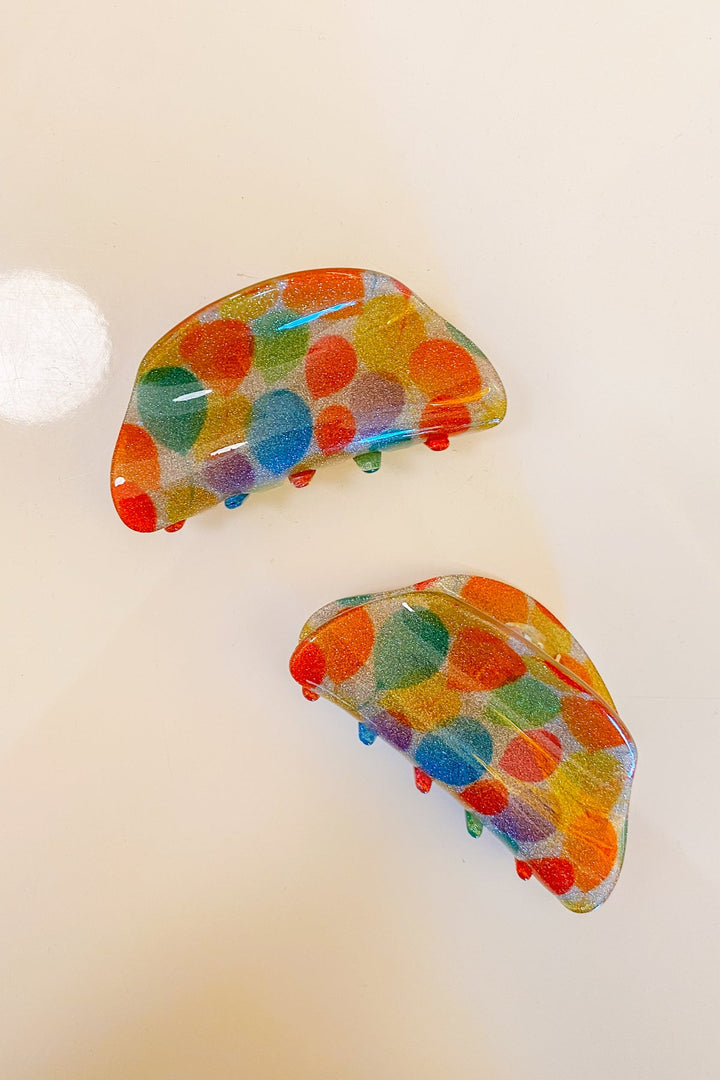 Rainbow Balloons Hair Claw