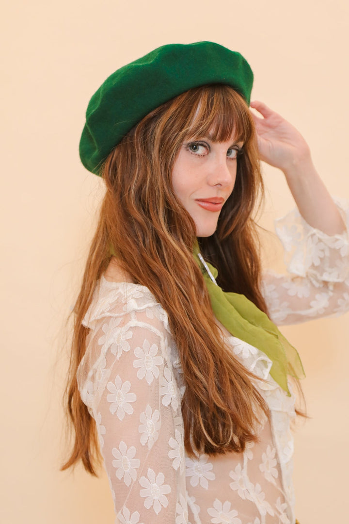 Brigitte Beret in Evergreen
