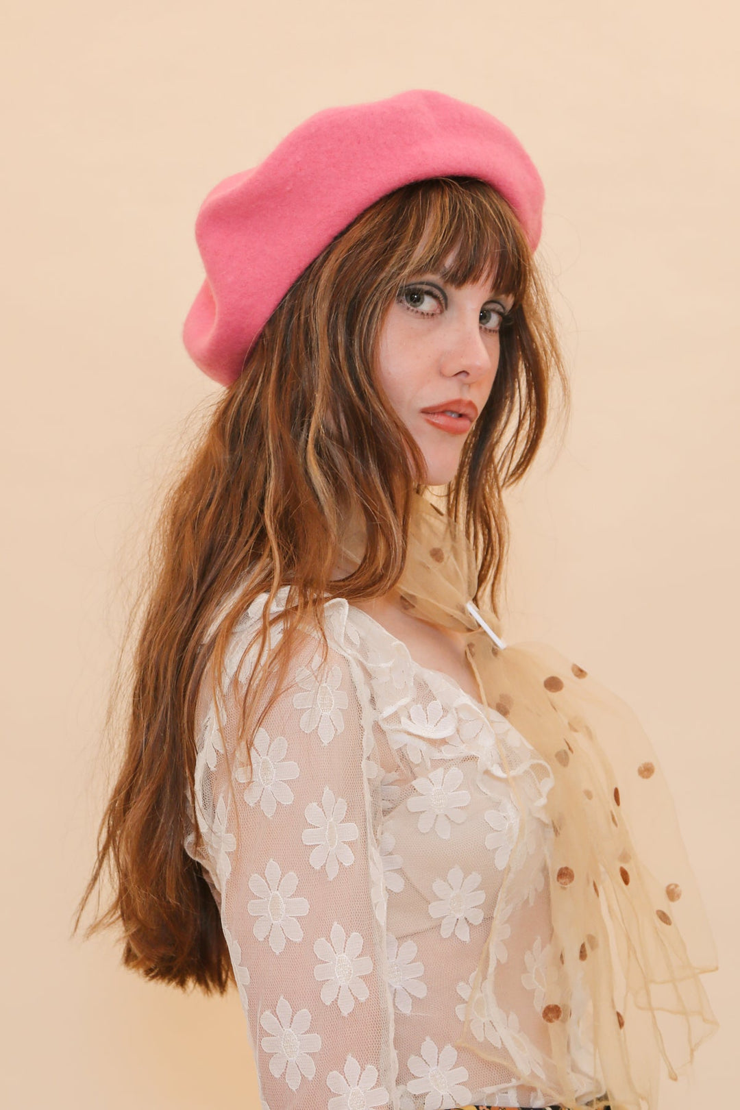 Brigitte Beret in Pink