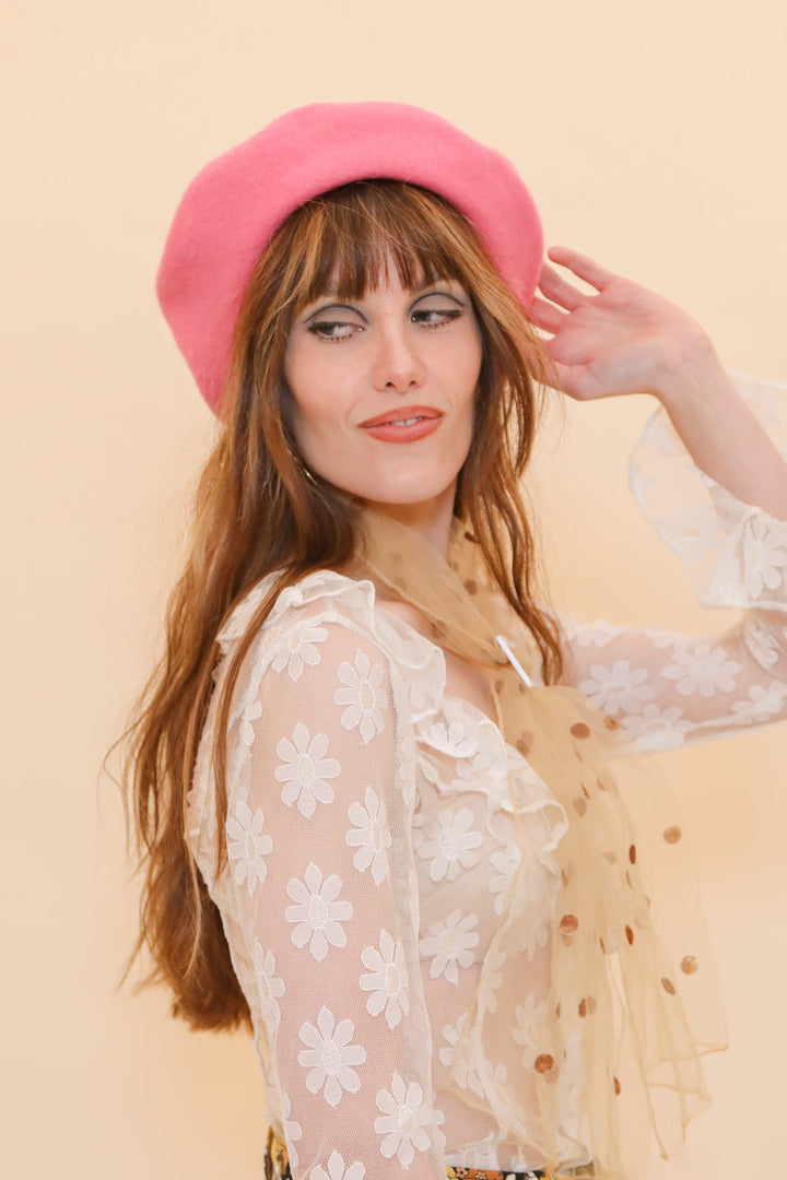 Brigitte Beret in Pink