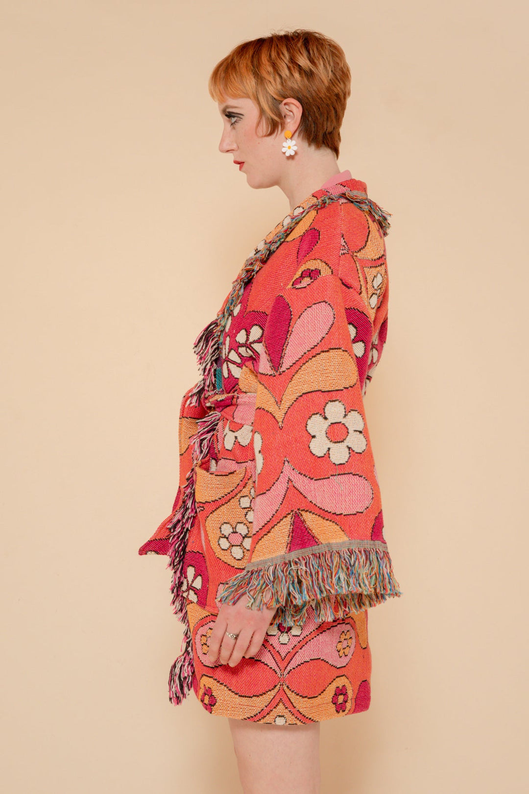 Rose Daisy Blanket Robe Coat