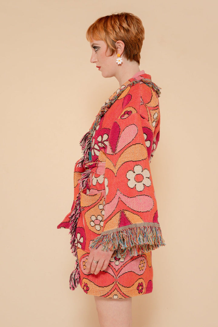 Rose Daisy Blanket Robe Coat