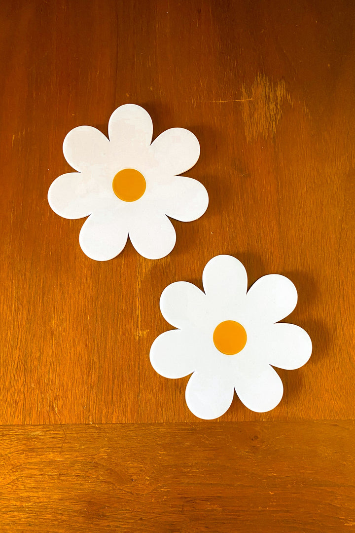 Daisy Coasters in White