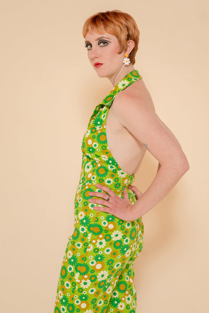 Cecilia Jumpsuit in Green Daisy