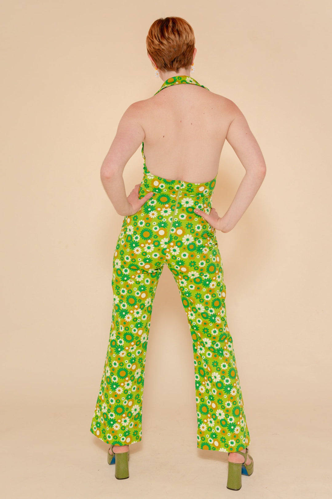 Cecilia Jumpsuit in Green Daisy