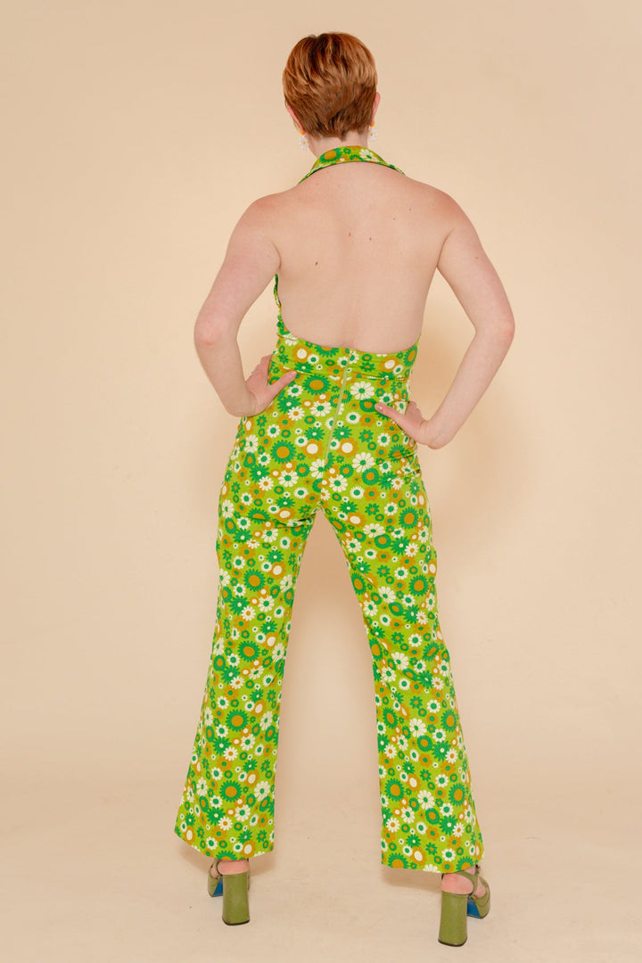 Cecilia Jumpsuit in Green Daisy