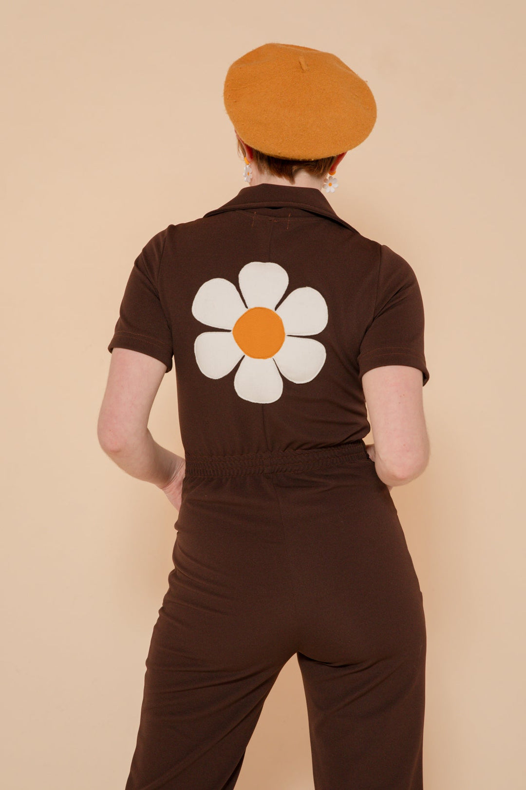 The Flower Power Jumpsuit in Chocolate