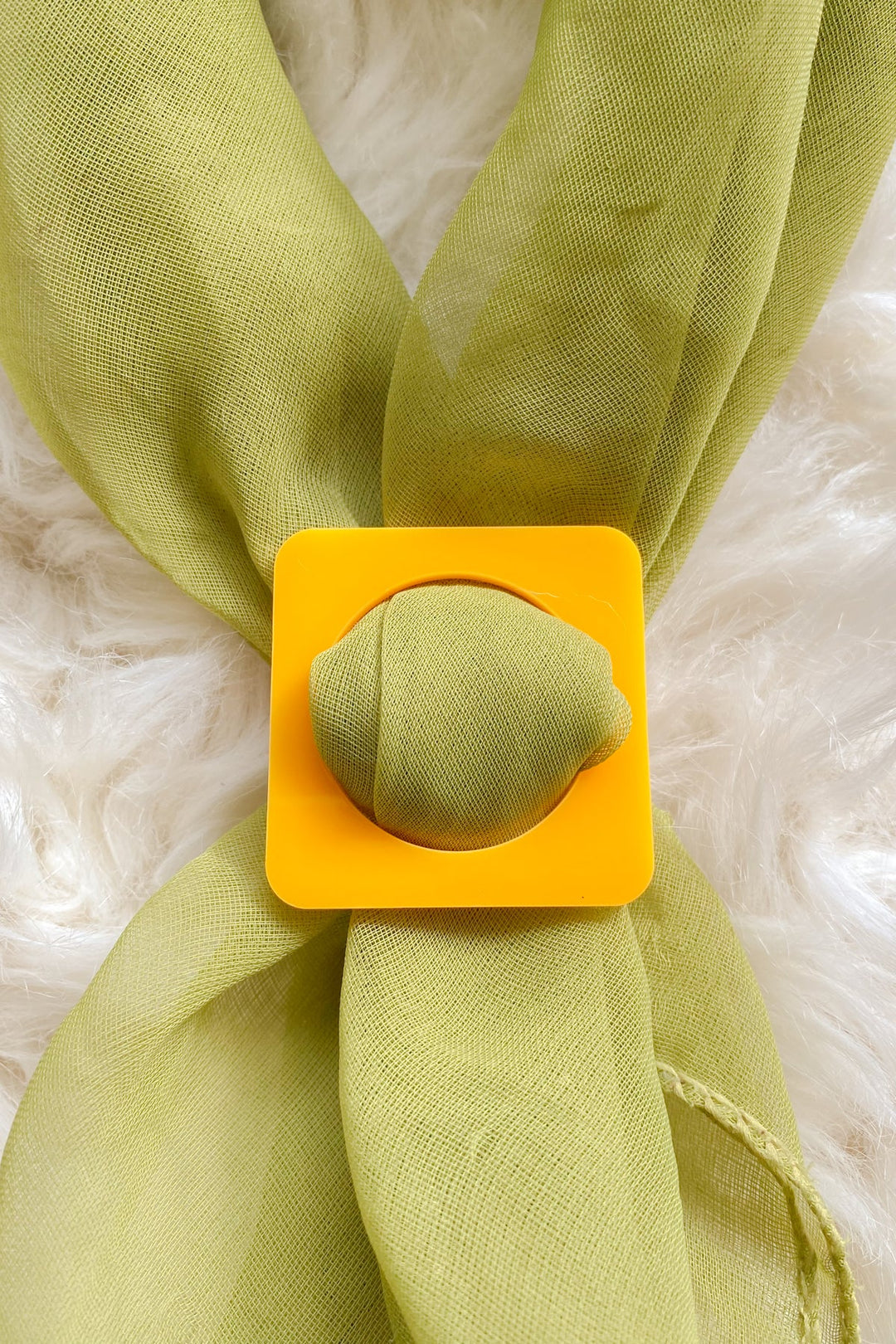 Square Scarf Slide in Yellow