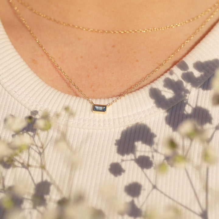 Misty Grey CZ Layered Chain Necklace