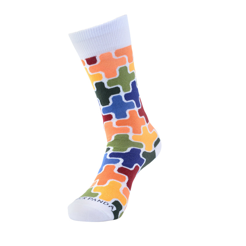 Colorful Puzzle Socks from the Sock Panda (Adult Small)