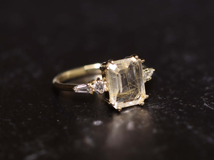 Neptune Ring - Golden Rutilated Quartz