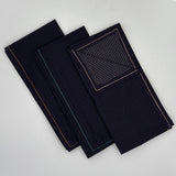 Navy Dot + Dash Contrast Stitch Napkins