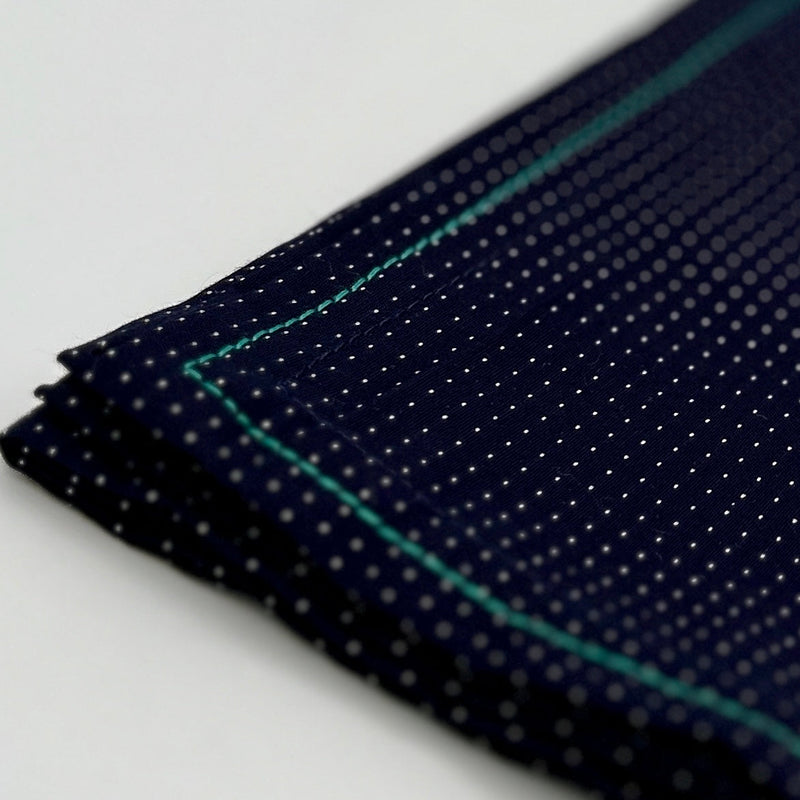 Navy Dot + Dash Contrast Stitch Napkins