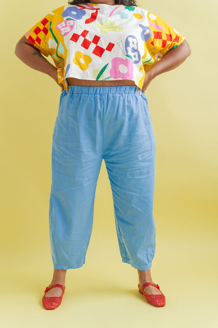 Barrel Pant in Neptune Twill