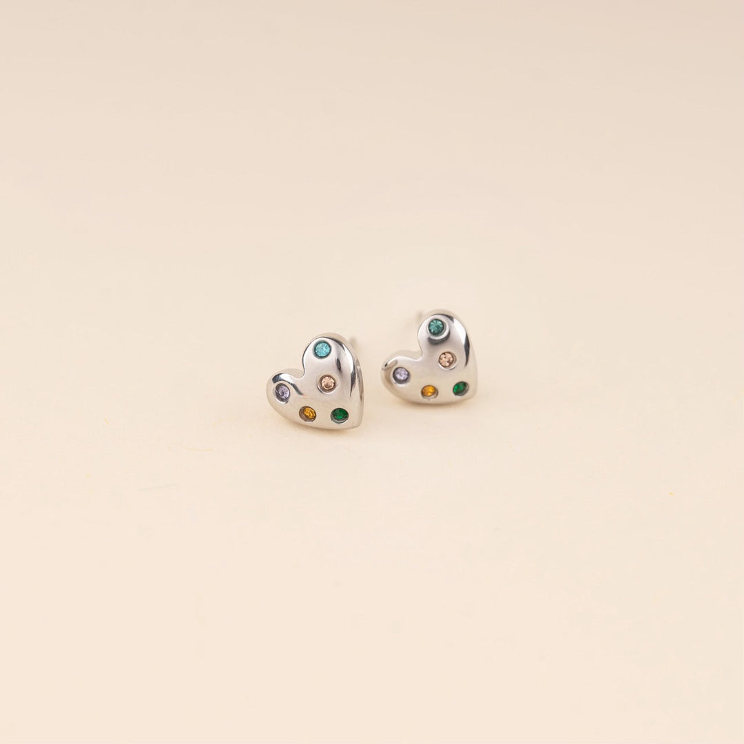 Puffy Heart Stud Earrings