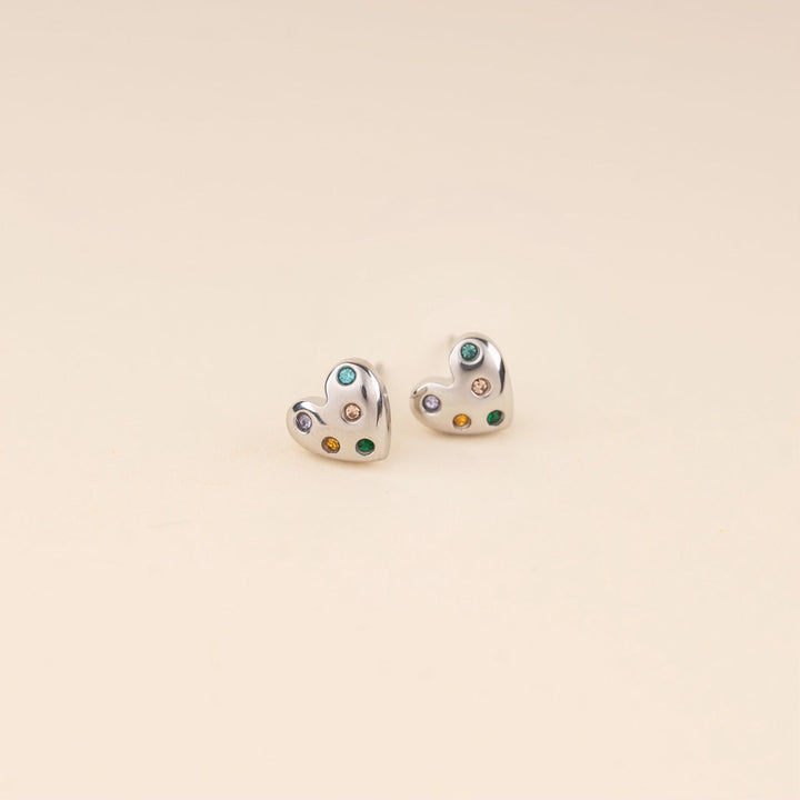 Puffy Heart Stud Earrings