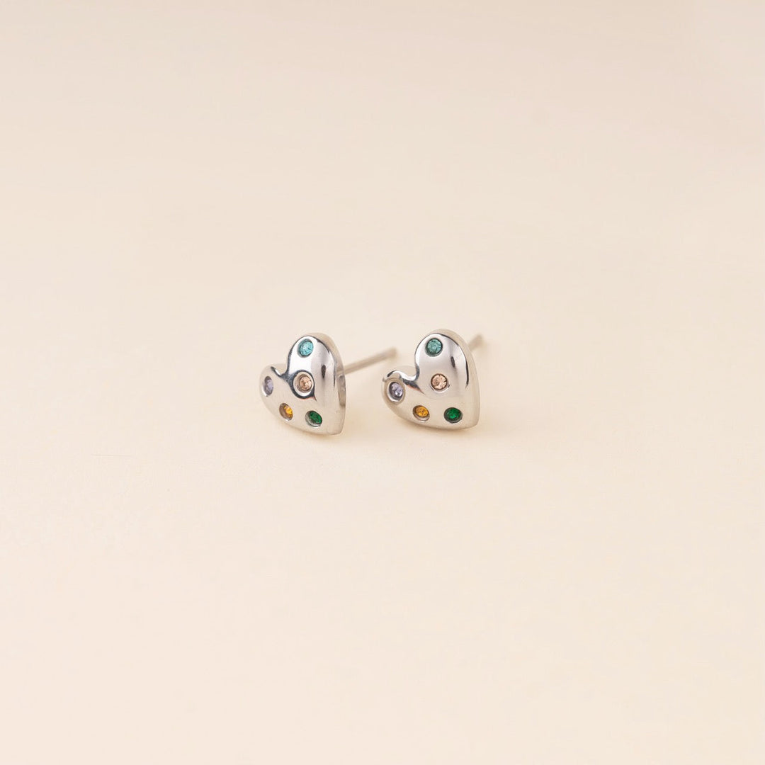 Puffy Heart Stud Earrings