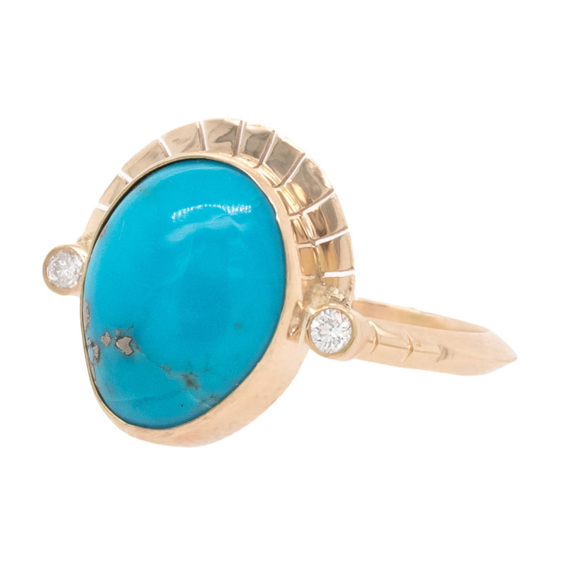 Kingman Pyrite Turquoise Reina Ring No. 1
