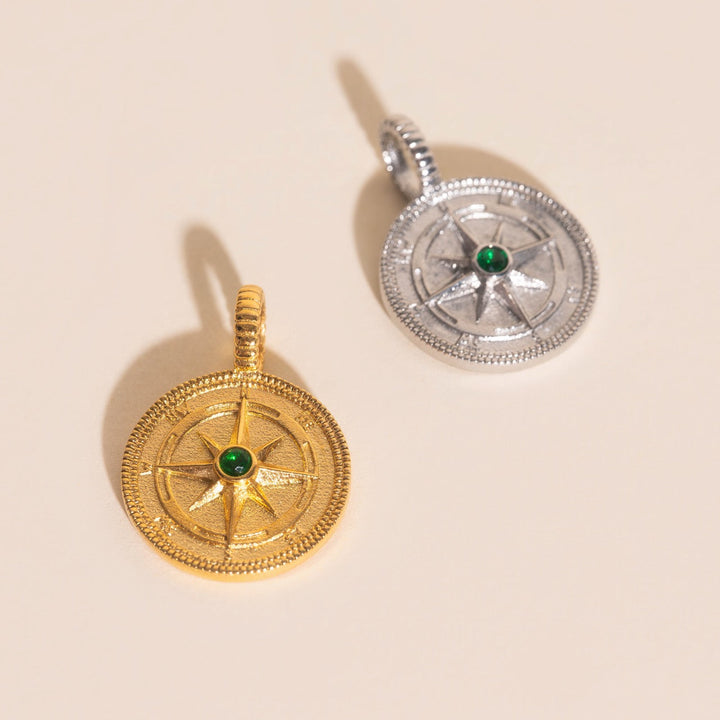 Crystal Compass Necklace Charm