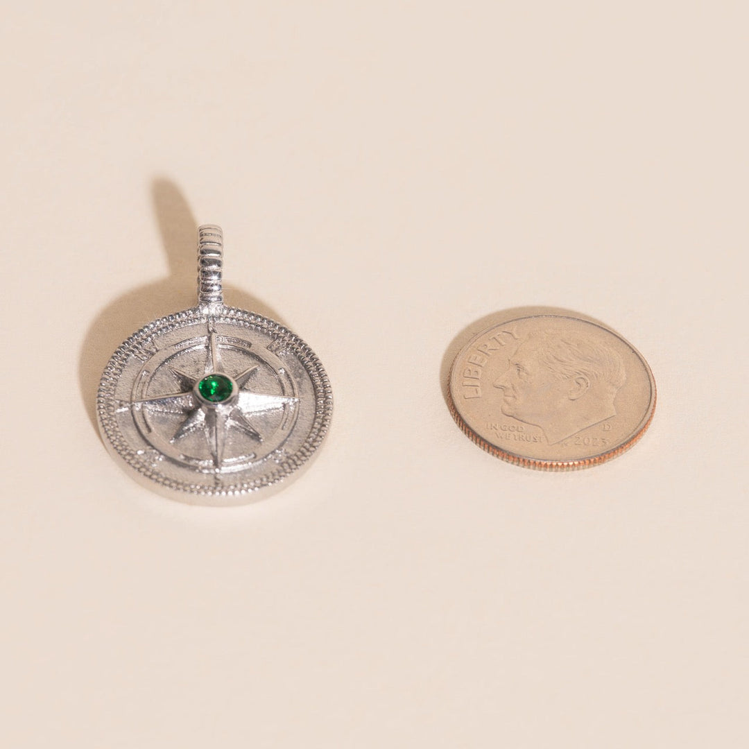 Crystal Compass Necklace Charm