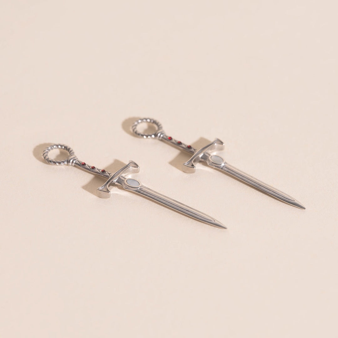 Sword Chunky Huggie Hoop Charms