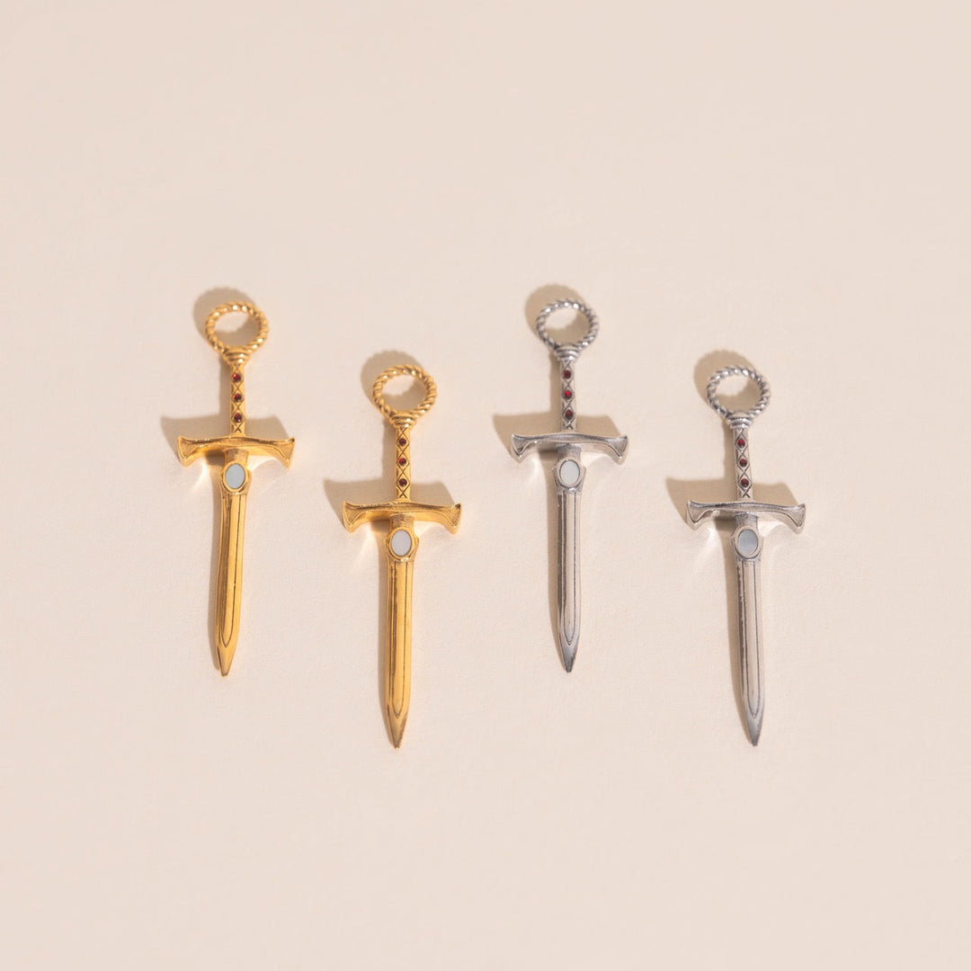 Sword Chunky Huggie Hoop Charms