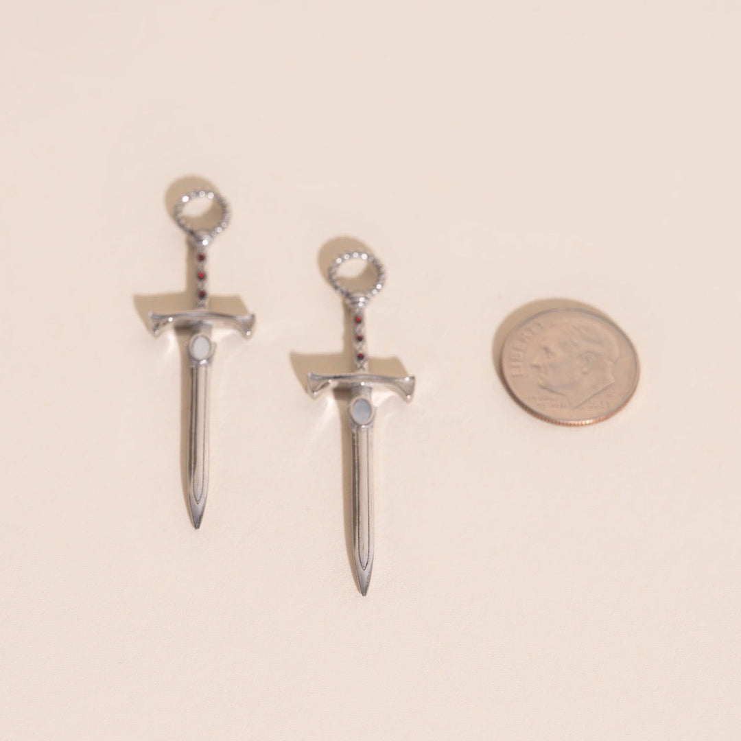 Sword Chunky Huggie Hoop Charms