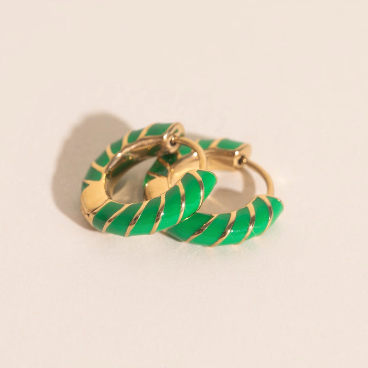 Chunky Rounded Color Huggie Hoop Earrings