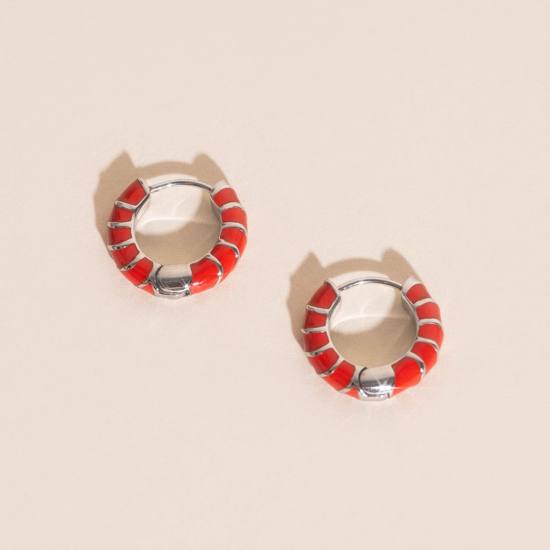 Chunky Rounded Color Huggie Hoop Earrings