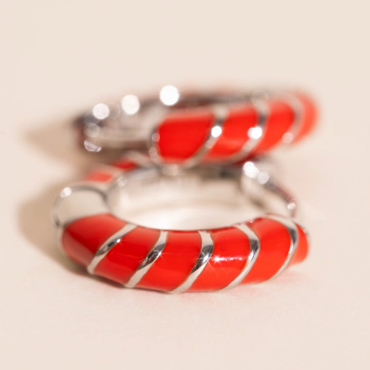 Chunky Rounded Color Huggie Hoop Earrings