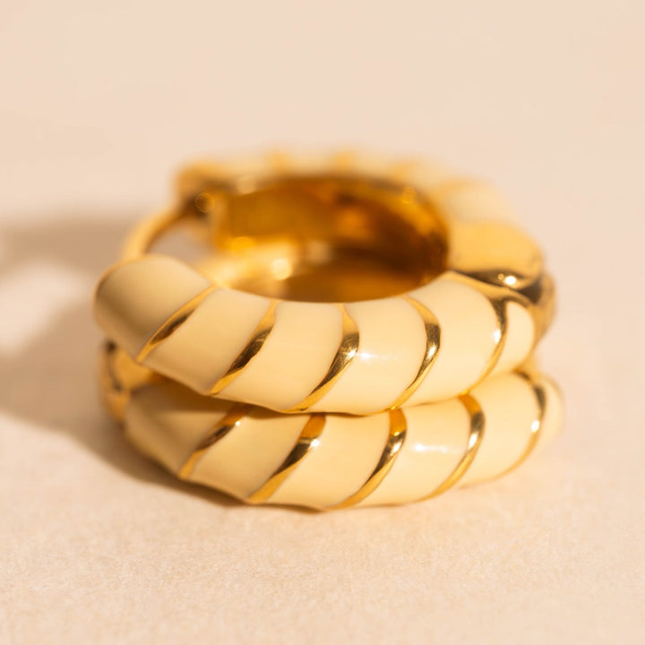 Chunky Rounded Color Huggie Hoop Earrings