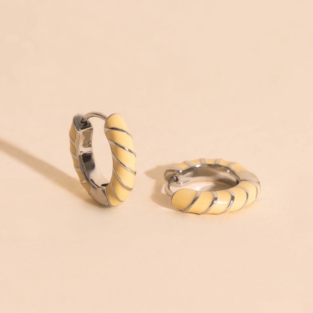 Chunky Rounded Color Huggie Hoop Earrings