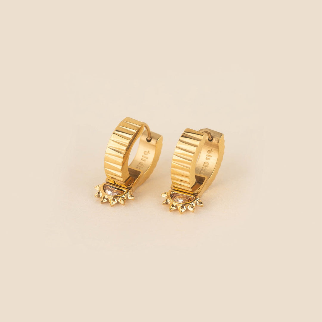 Sun Chunky Huggie Hoop Charms