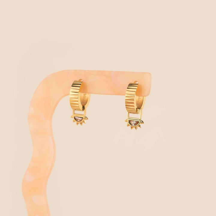 Sun Chunky Huggie Hoop Charms