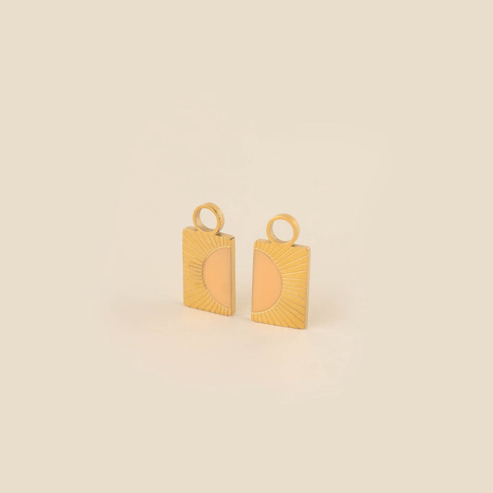 Split Sunburst Huggie Hoop Charms