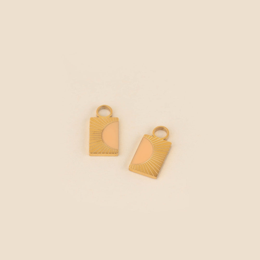 Split Sunburst Huggie Hoop Charms