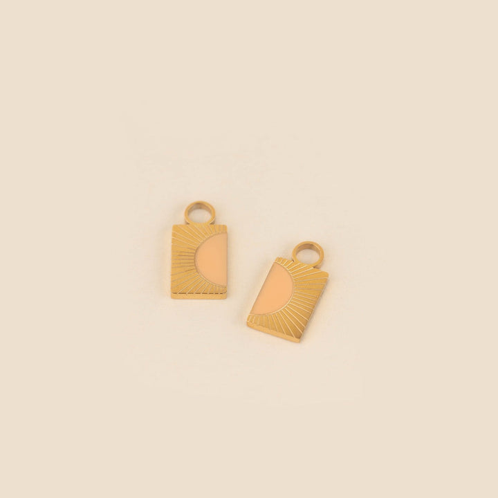 Split Sunburst Huggie Hoop Charms