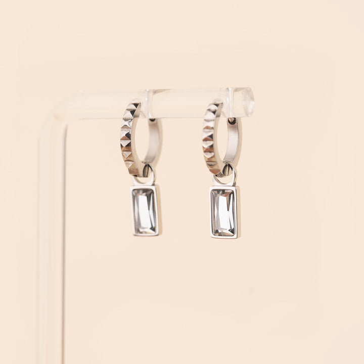 April Birthstone Huggie Hoop Charms