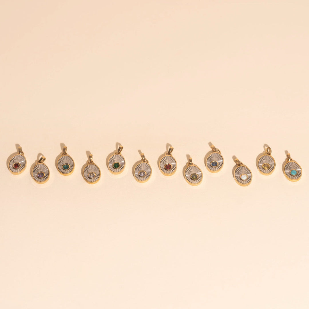 January Birthstone Necklace Charm